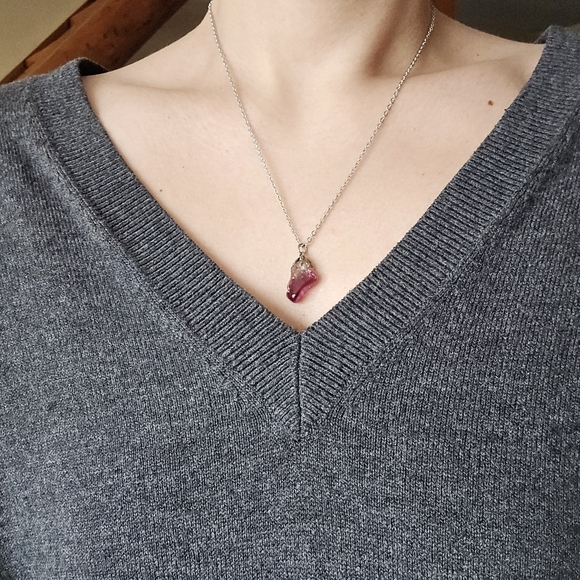 Vintage Carved Quartz Boho Bohemian Stone Necklace - Picture 10 of 13